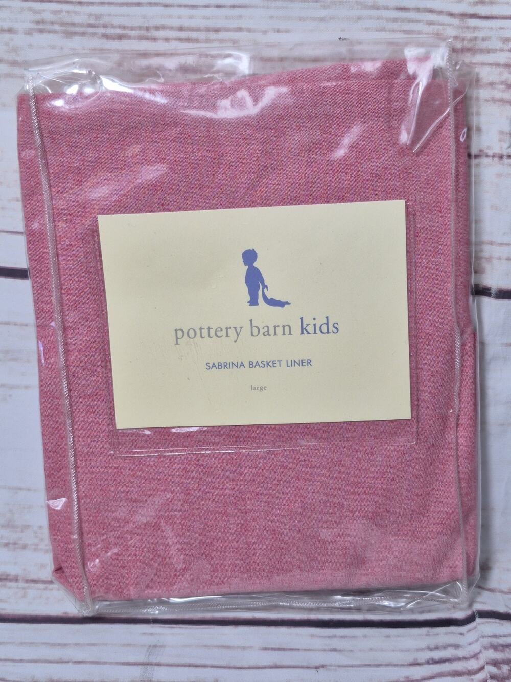 Pottery Barn Kids Sabrina Pink Basket Liner Large 100% Cotton Open Package